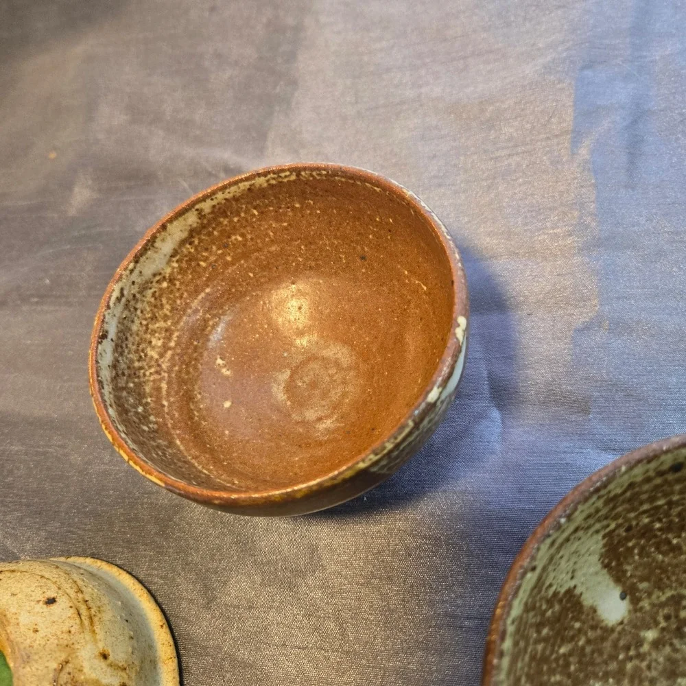 Set of 4 Different Ceramic Tea Matcha‎ Cups Sake Small Bowls Rustic Glaze